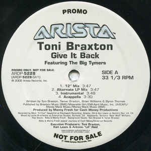 Vinil Toni Braxton &amp;lrm;&amp;ndash; Let Me Show You The Way (Out) / Give It Back 12&amp;quot; (VG+) foto