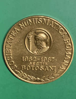 Medalie societatea numismatică rom&amp;acirc;nă secția Botoșani 1982-1987 foto