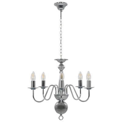 Candelabru, argintiu, 5 becuri E14 foto