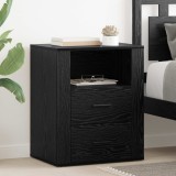 vidaXL Dulap de noapte Stejar Negru 35 x 50 x 60 cm Lemn compozit 881080
