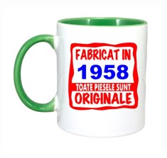 Cana maner verde personalizata Fabricat in 1958 toate piesele sunt originale, INOVATIX&reg;. 330ml