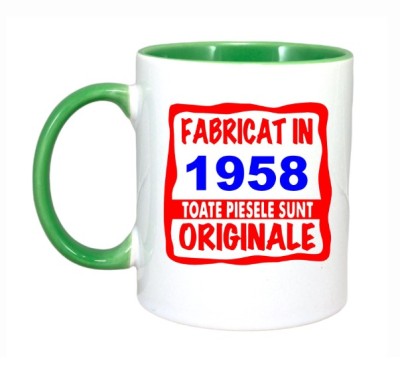 Cana maner verde personalizata Fabricat in 1958 toate piesele sunt originale, INOVATIX&amp;reg;. 330ml foto
