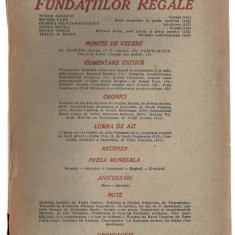 Revista Fundatiilor Regale mar/1946 T.Arghezi M. Dard S. Movila E. Seidel...