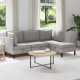 vidaXL Set de mobilier pentru living 4 pcs Gri deschis Țesătură 3413800