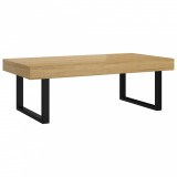 Cumpara ieftin Masuta de cafea, maro deschis &amp; negru, 120x60x40 cm, MDF &amp; fier