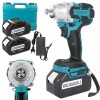 Cheie cu impact fara fir Bedee, 21V, 650N.m, 3200rpm, set cu 2 acumulatori 18V 5.5Ah, cutie de depozitare