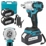 Cumpara ieftin Cheie cu impact fara fir Bedee, 21V, 650N.m, 3200rpm, set cu 2 acumulatori 18V 5.5Ah, cutie de depozitare