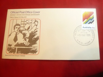 Plic FDC - Bursa din Sidney 1971 Australia foto