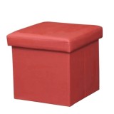Cumpara ieftin Taburet pliabil piele ecologica rosie Tela 40x40x37 cm