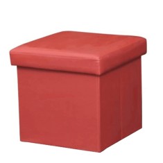Taburet pliabil piele ecologica rosie Tela 40x40x37 cm
