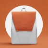 Rucsac unisex, Vivian GT2360, Alb/Portocaliu, DELIS
