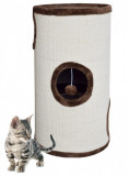 Tunel de zg&acirc;rieturi pentru pisici maro și crem 70 cm