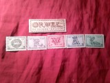 Serie Belgia 1943 Abatia Orval VI , 6 valori , pete pe guma , sarniera, val. 5fr nu are guma