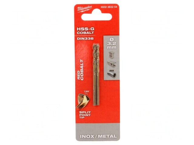 Burghiu Metal 3.2mm Oțel Rapid Cobalt HSS-Co 2buc