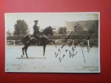 Emil Fischer Sibiu, fotografie Scoala cavalerie, foto cu dedicație, Alb-Negru, Romania 1900 - 1950, Militar