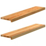 VidaXL Pervaz 2 buc lemn masiv de maro deschis 100x20x2 cm