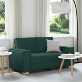 VidaXL Canapea cu 2 locuri, verde &icirc;nchis, 120 cm, material textil