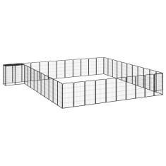 vidaXL ?arc caini 46 panouri negru 50x100 cm o?el vopsit electrostatic foto
