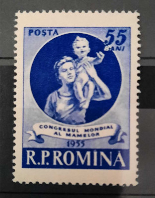 Timbre 1955 Congresul Mondial al Mamelor - Laussanne, MNH foto