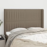 VidaXL Tăblie de pat cu aripioare gri taupe 147x16x118/128 cm textil 3119820