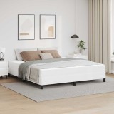 vidaXL Pat cu saltea Alb pur 180 x 200 cm Piele artificială