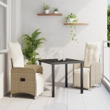 Gossi set de dining de gradina 3 piese cu perne bej poliratan