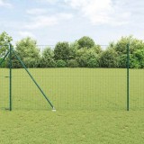 Gard Euro cu 7 st&acirc;lpi 1.5x10 m Oțel galvanizat Verde