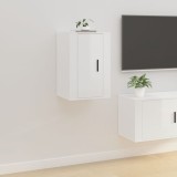 Cumpara ieftin Dulap TV montat pe perete, alb extralucios, 40x34,5x60 cm