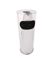 Cos pentru gunoi din inox cu scrumiera, 20.5 x H.58 cm