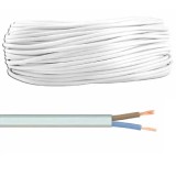 10m cablu electric 2x0.75mm2 MYYUP cupru multifilar dublu-izolat plat alb H03VVH2-F 2x0.75
