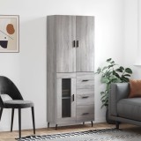 Dulap &icirc;nalt, gri sonoma, 69,5x34x180 cm, lemn compozit