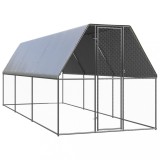 VidaXL Coteț de păsări pentru exterior, 2x6x2 m, oțel galvanizat