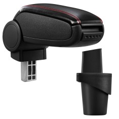 [pro.tec] Marca specifica pentru cotiera auto VW Touran / VW Caddy - cotiera auto - cu compartiment pentru depozitare - imitatie piele - negru, cu cus foto