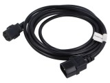 Cablu IEC C13 mamă - IEC C14 tată, 3m, negru, PVC, &Oslash;fir 1mm