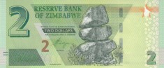 Bancnota Zimbabwe 2 Dolari 2019 - PNew UNC ( hibrid )