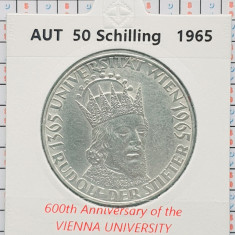 Austria 50 schilling 1965 argint - Vienna University - km 2898 - D45601