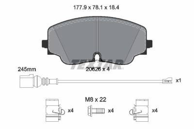 TEXTAR 2062601 set placute frana,frana disc foto