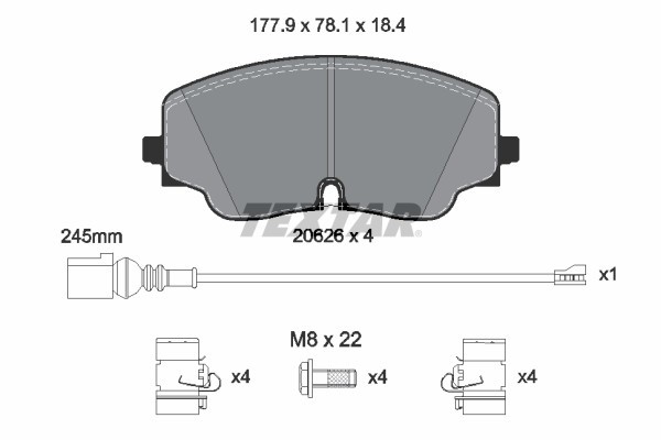 TEXTAR 2062601 set placute frana,frana disc