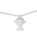 Lantisor cu pandantiv model fetita - argint 925