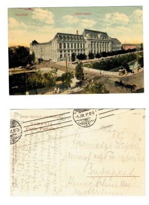 Bucuresti 1911 - Palatul Justitiei, ilustrata circulata foto