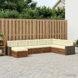 Cumpara ieftin Set de canapele de exterior 8 buc. 7-Locuri Natural si Crem
