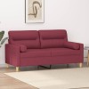 VidaXL Canapea cu 2 locuri cu pernuțe, roșu vin, 140 cm, textil 3200827