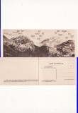 Muntii Bucegi, Omul, Caraiman - carte postala dubla, diptic, rara