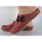Papuci de casa MUBB roz din lana, talpic piele naturala - 477.1