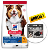 Hill&amp;#039;s Science Plan Canine Mature Adult 7+ Medium Chicken 14kg + Tickless Pet GRATUIT