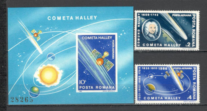 Romania.1986 Posta aeriana-Cometa Halley YR.825