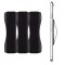Set 3 Suporti tip inel pentru telefon, Kwmobile, Negru, Plastic, 43997.02