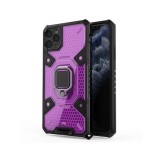 Husa Antisoc iPhone 13 Pro cu Inel Rotativ 180 , Suport Stand, Protectie Camera 1.3 mm, Mov , Techsuit HNCB