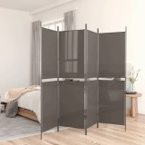 Paravan de cameră cu 4 panouri, antracit, 200x220 cm, textil