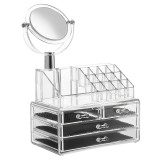 Organizator cosmetice cu oglinda, 24 x 14 cm, 4 sertare, General